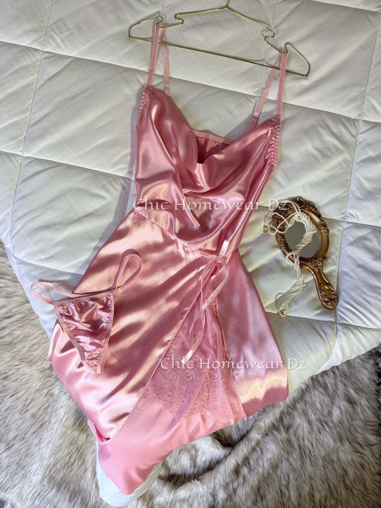 Nuisette satin dentelle