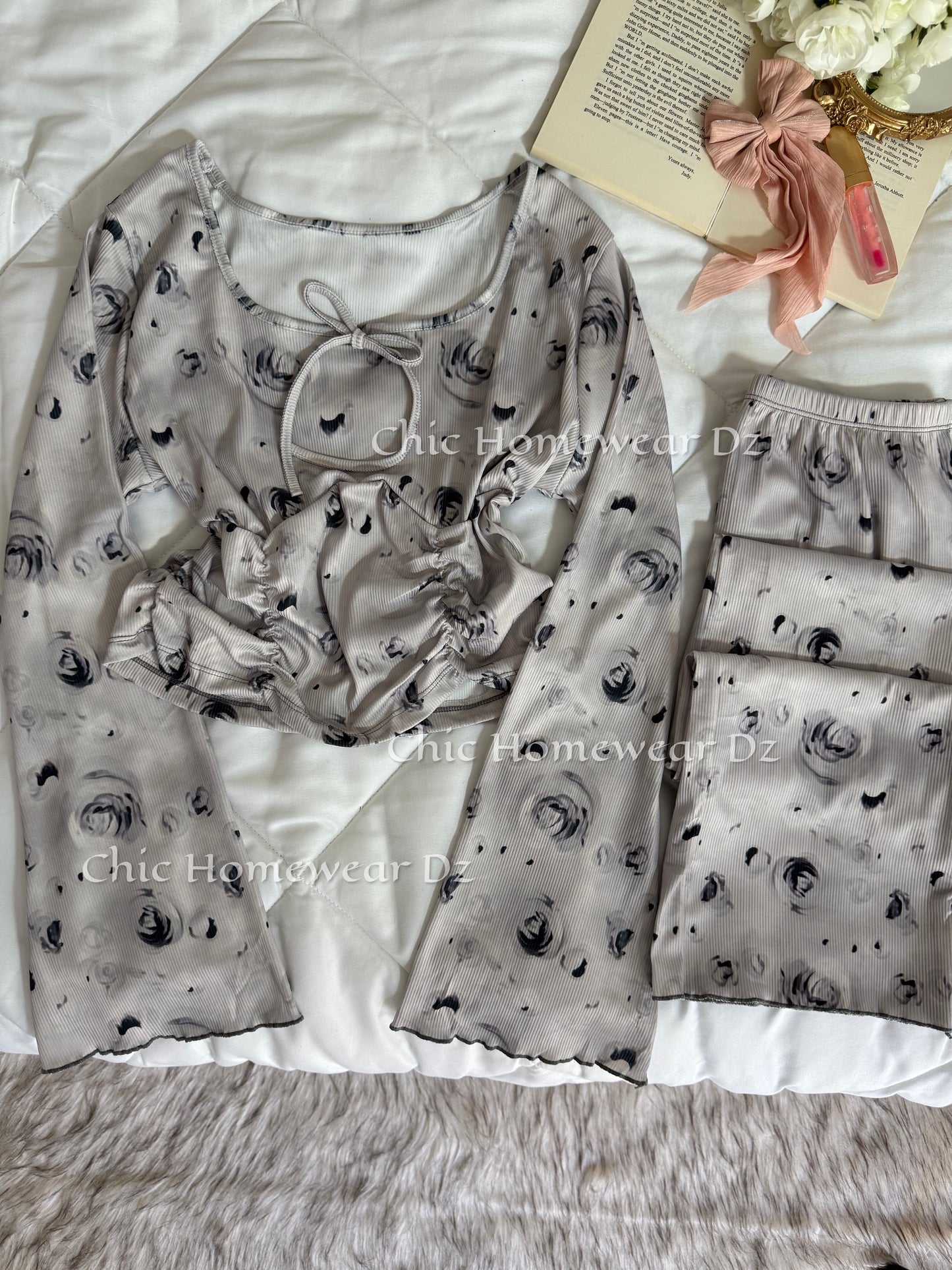 Ensemble pyjama imprimé floral