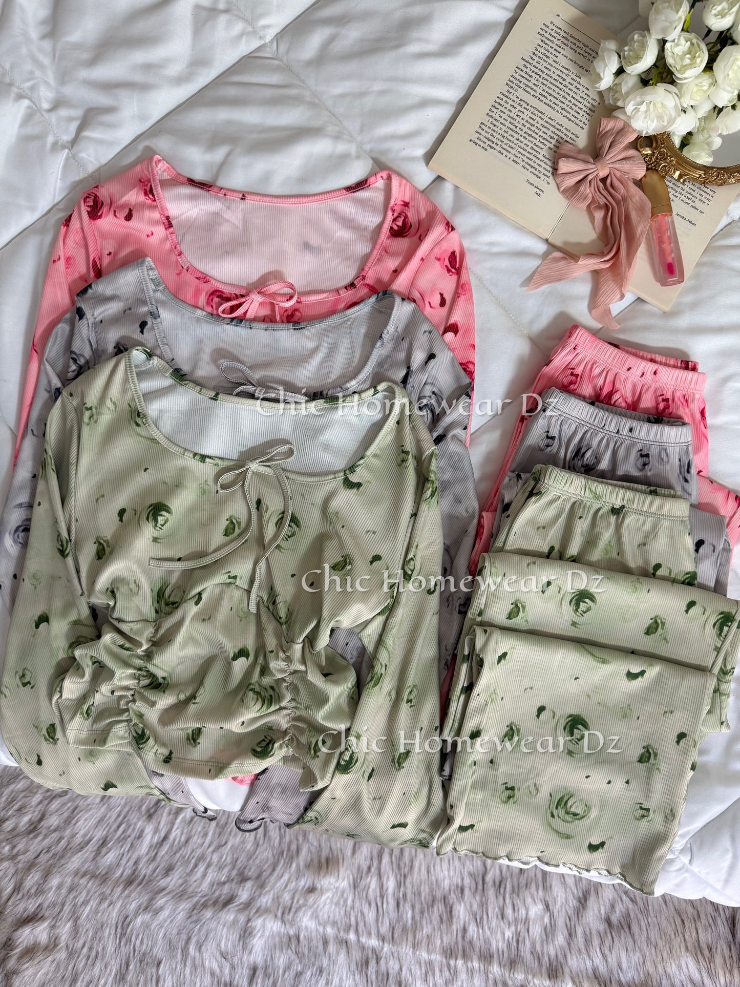 Ensemble pyjama imprimé floral