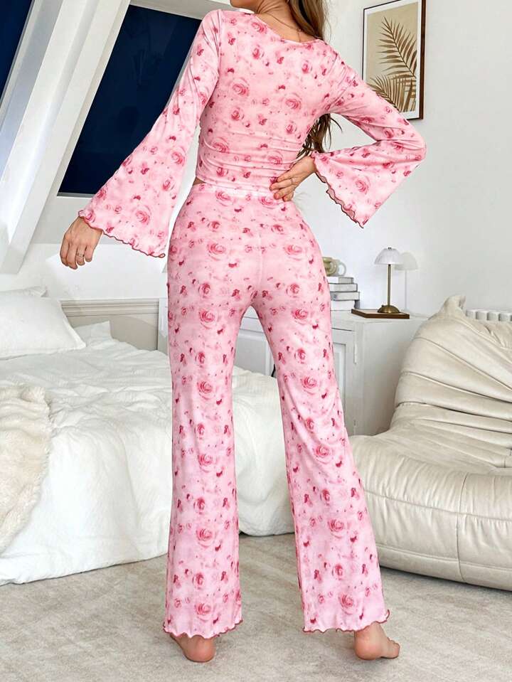 Ensemble pyjama imprimé floral