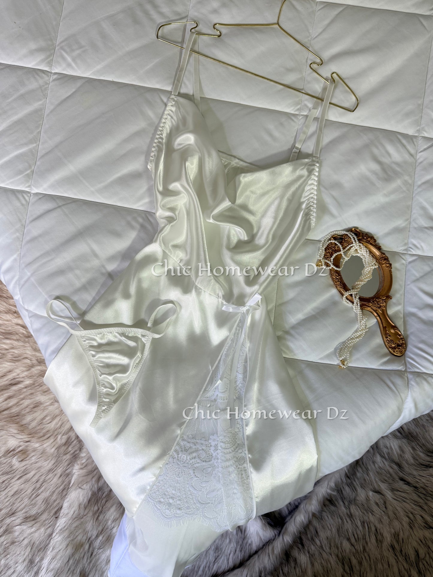 Nuisette satin dentelle