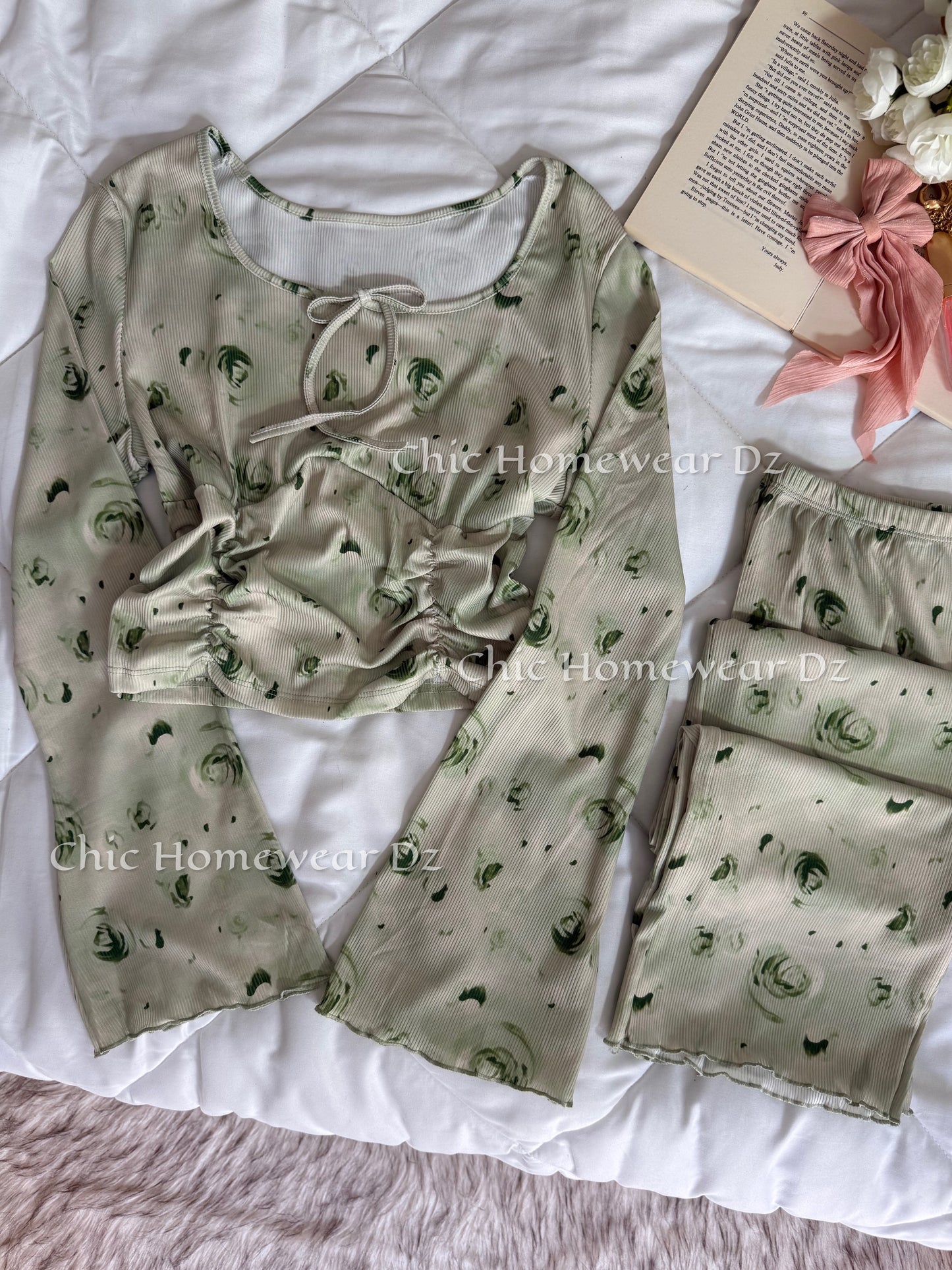 Ensemble pyjama imprimé floral