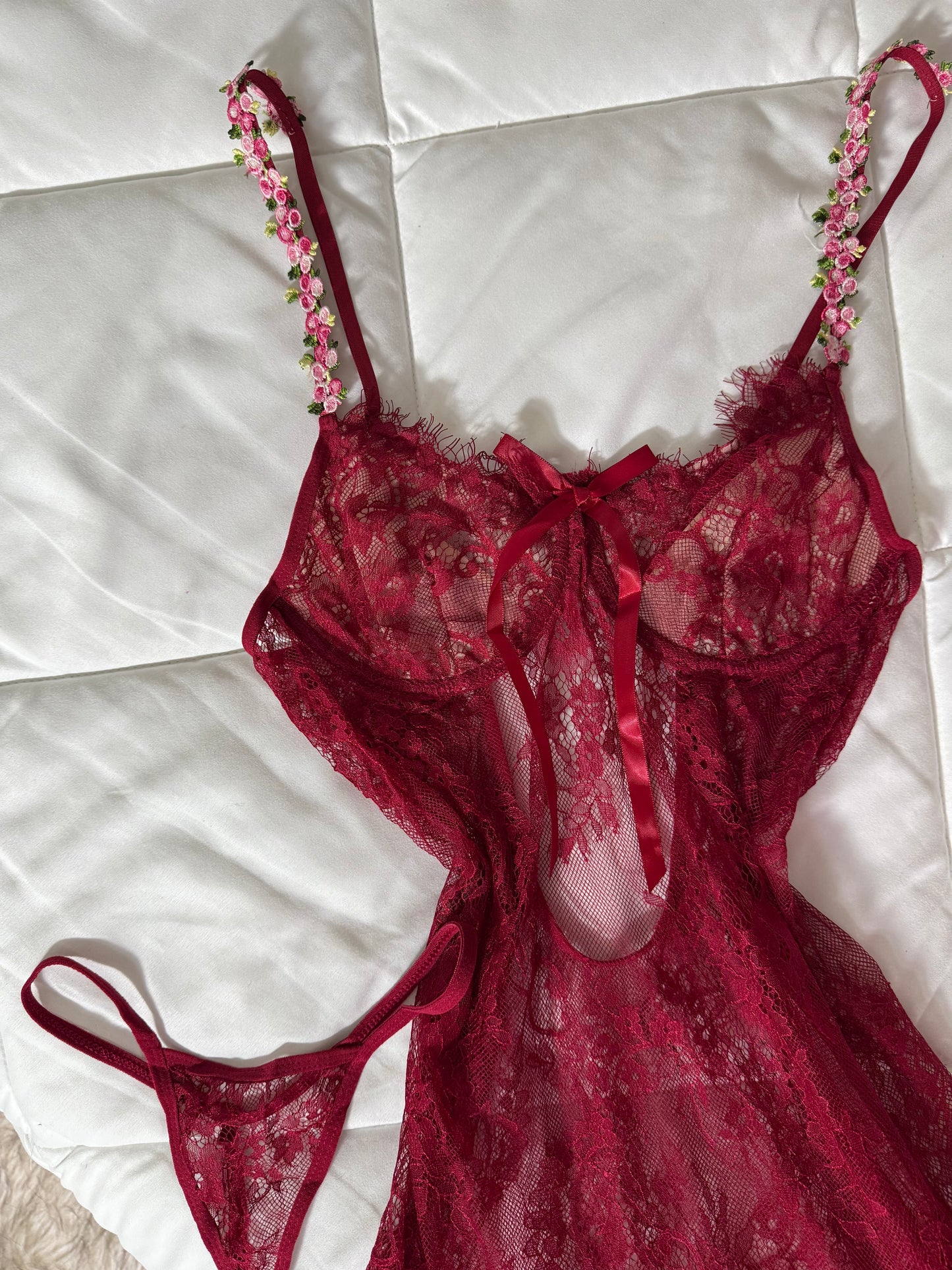 Nuisette dentelle longue