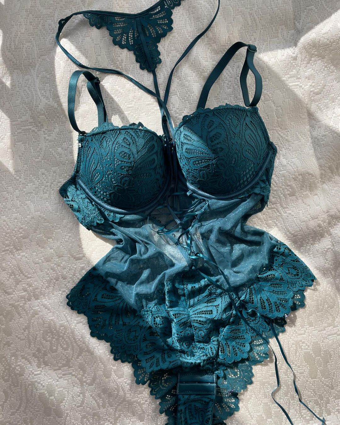 Corset H en tulle Transparent & dentelle