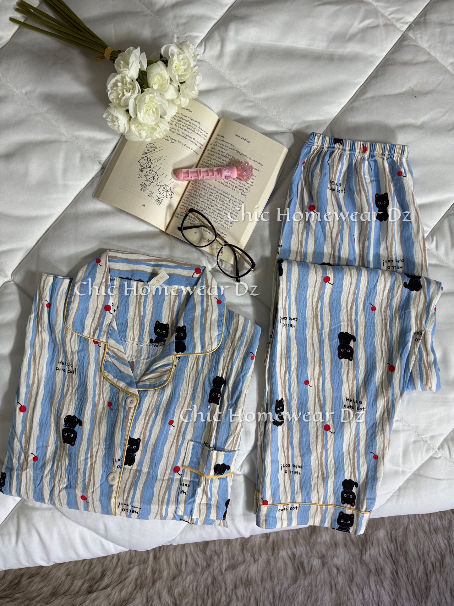 Pyjama coton en manches (1)
