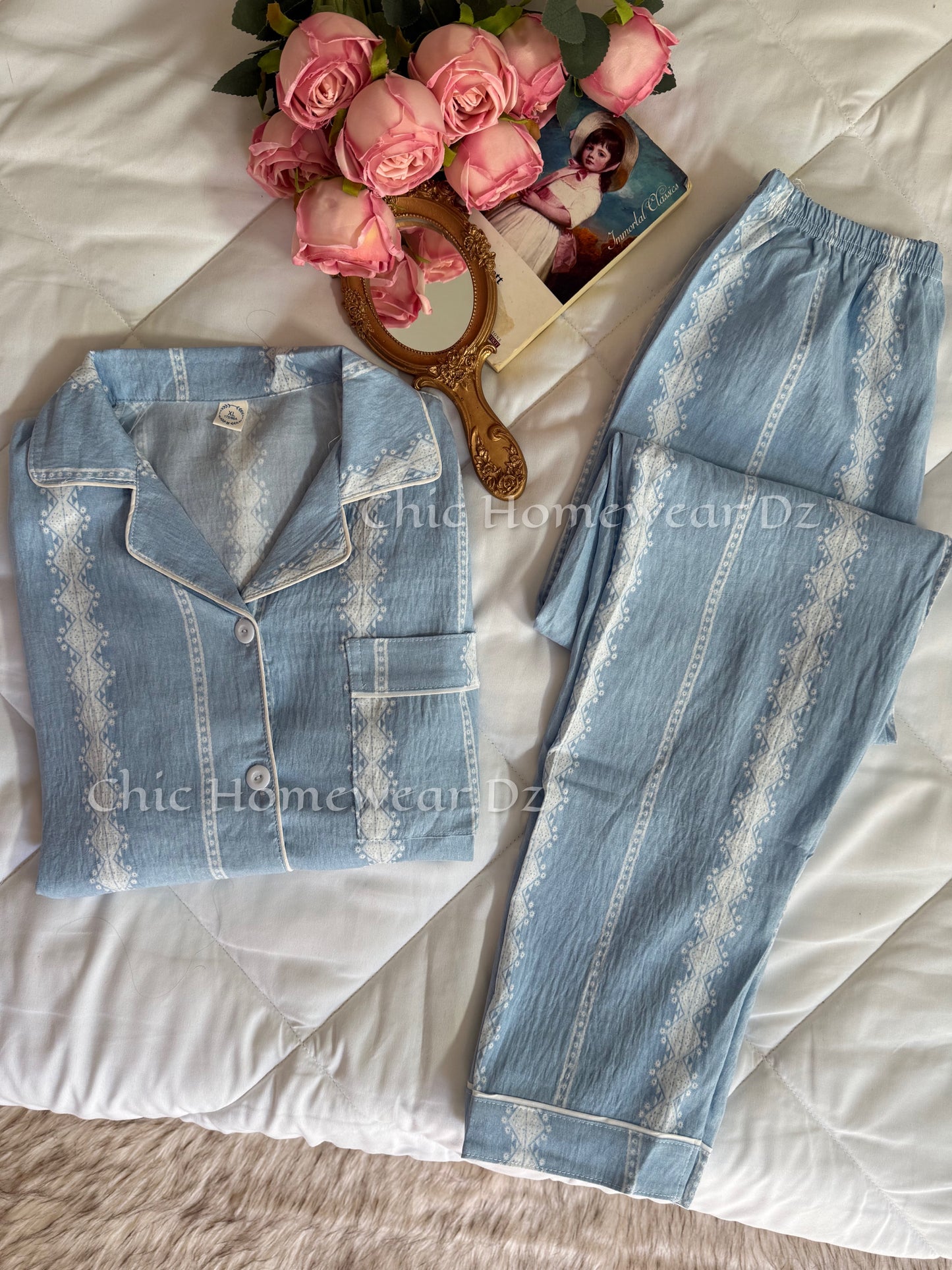 Pyjama en coton en manches (3)