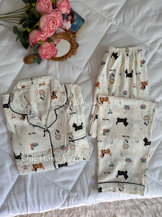 Pyjama en coton en manches (3)