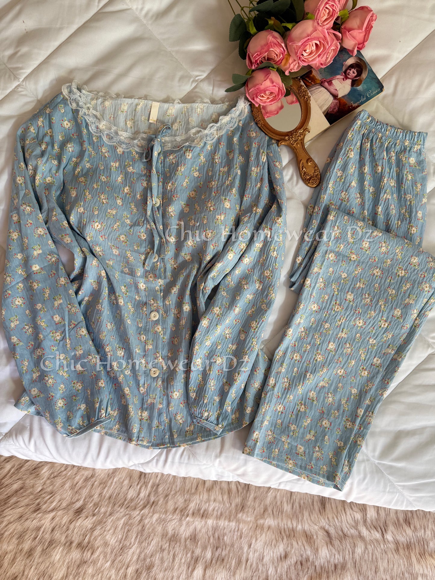 Pyjama en coton en manches (3)