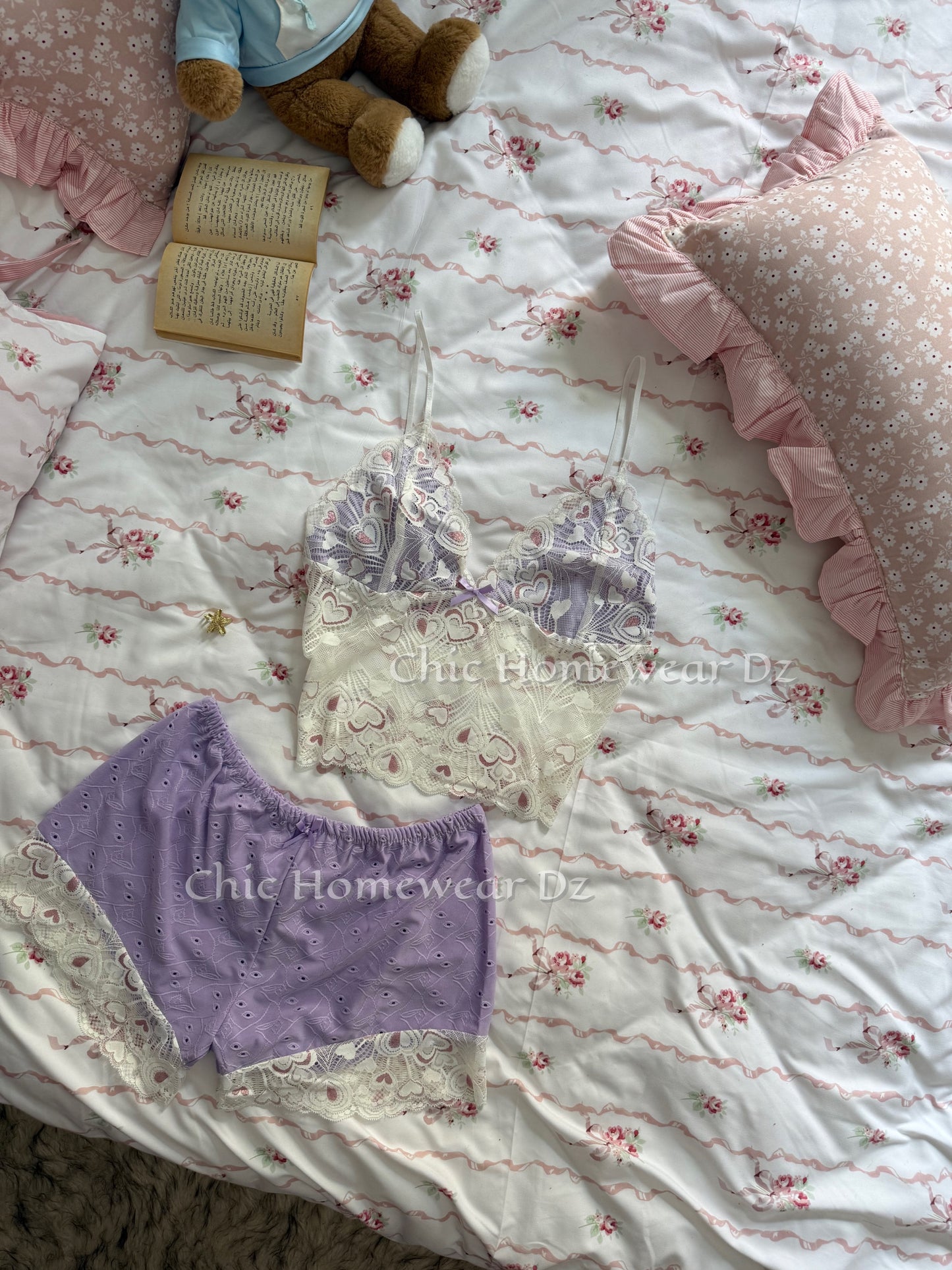 Ensemble short dentelle