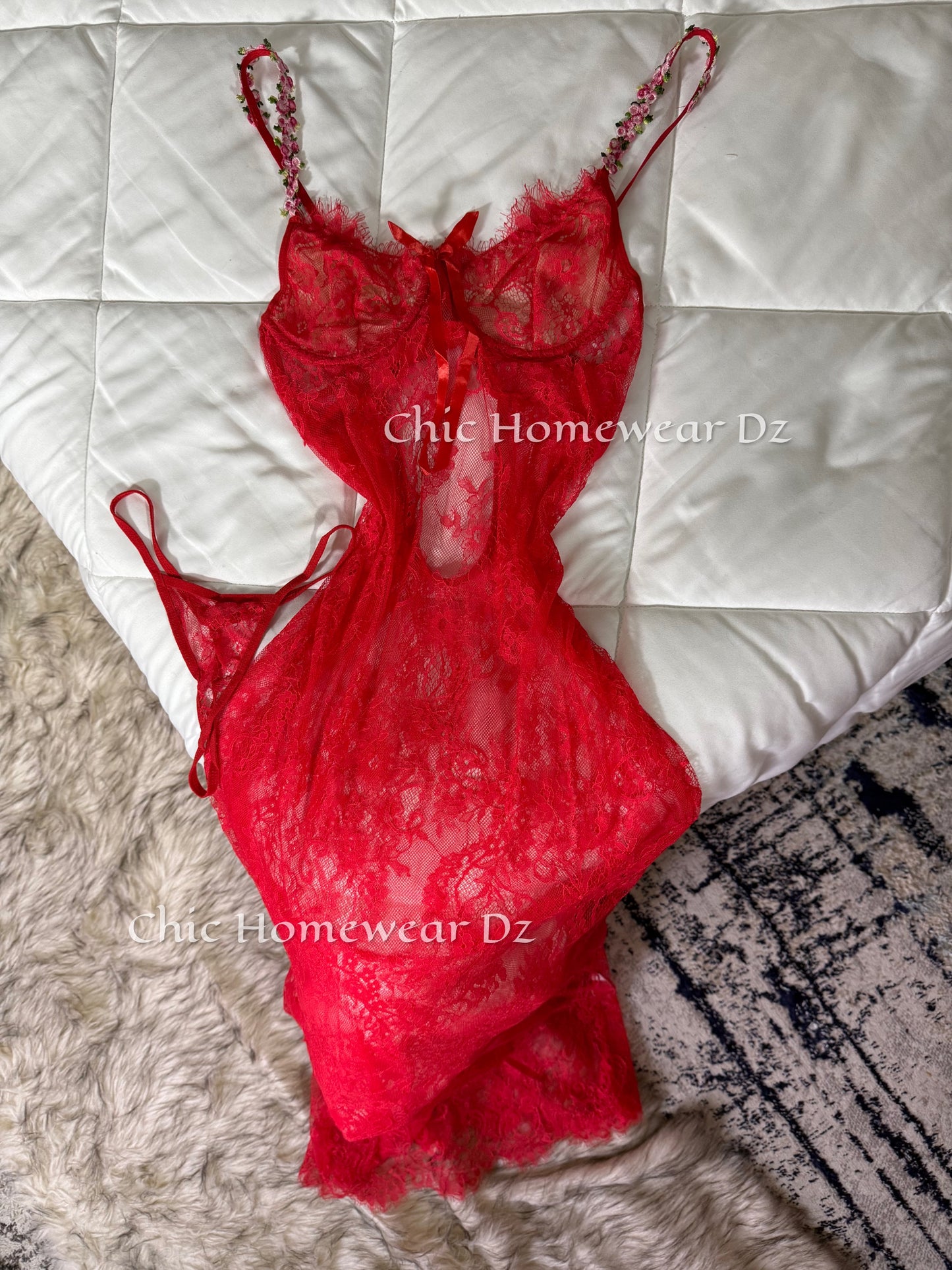 Nuisette dentelle longue