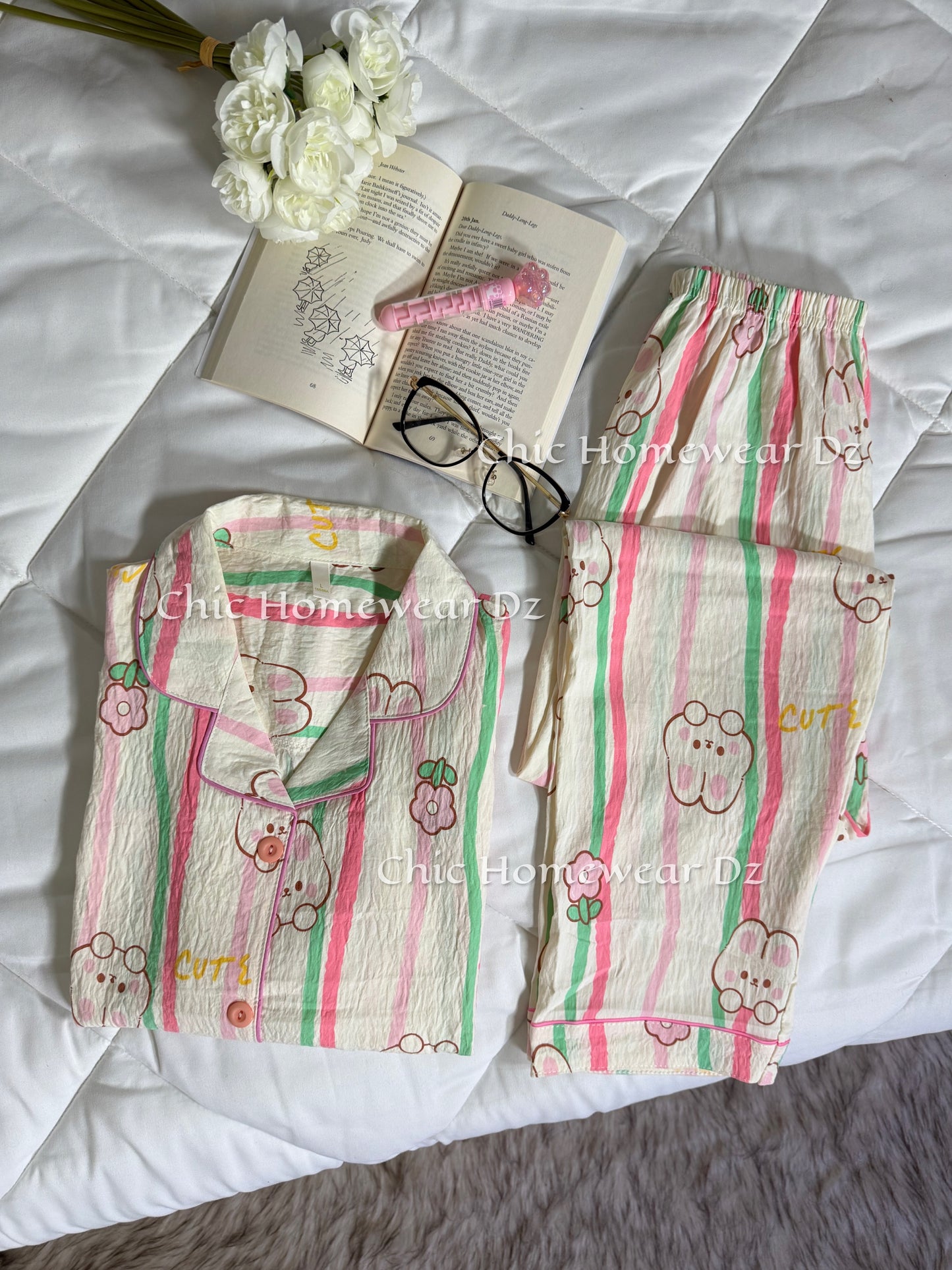 Pyjama coton en manches (1)