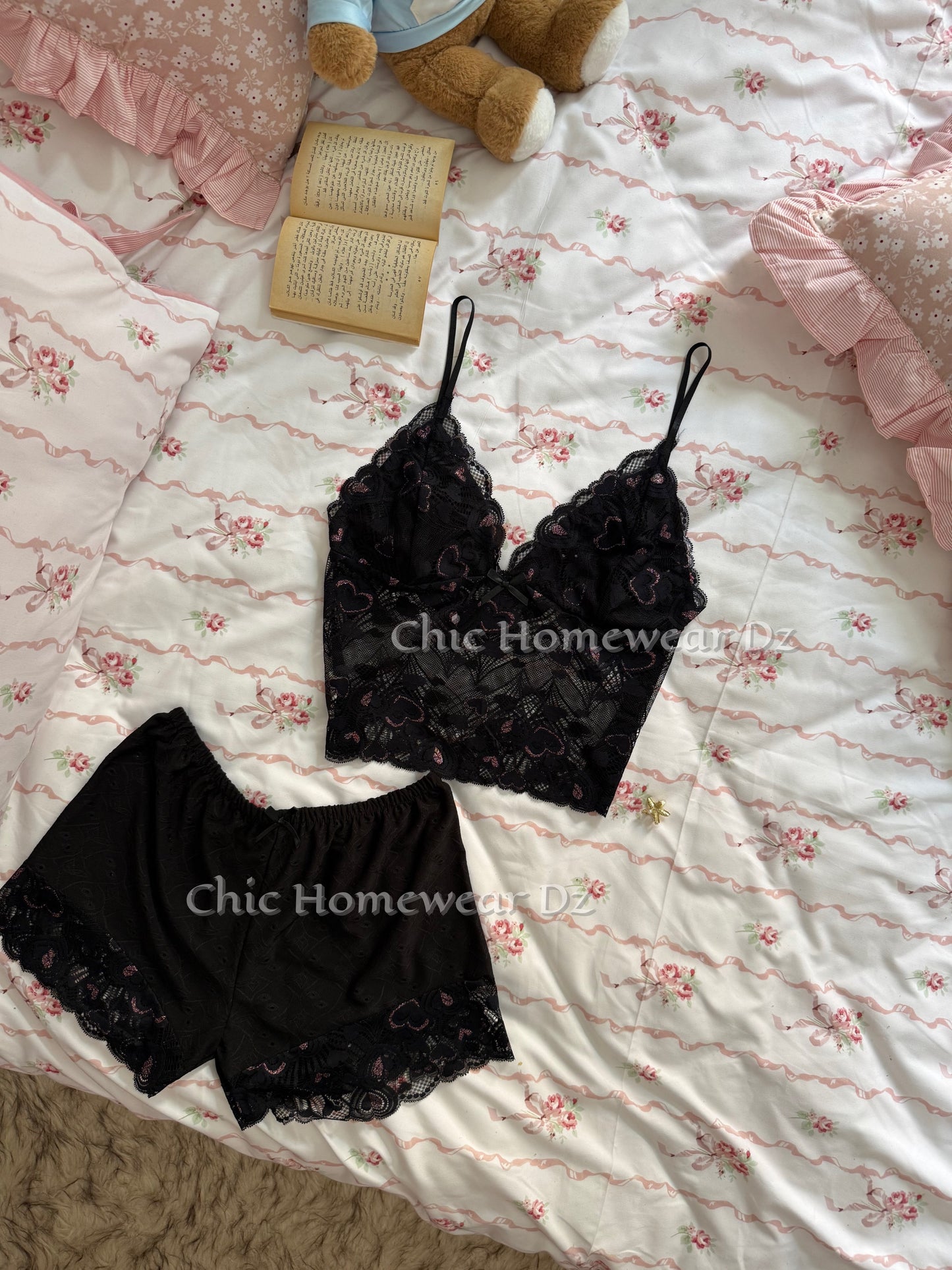 Ensemble short dentelle