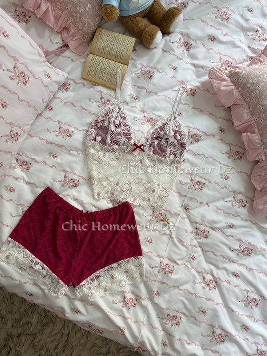 Ensemble short dentelle